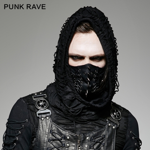 PUNK RAVE Adjustable Elastic Band Rivets Leather Mask S-182