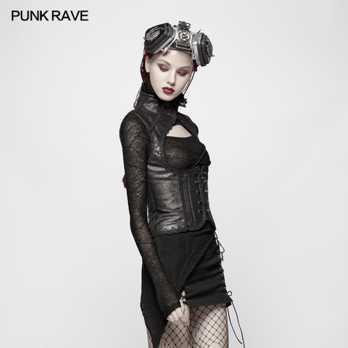 Punk Rave WY-960MJF Steampunk Vintage Floral Vest women steampunk waistcoat