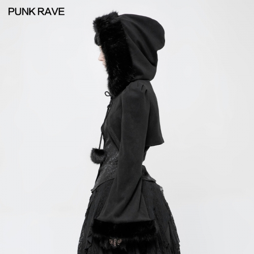 PUNKRAVE Lolita Imitation Rabbit Hair Short Coat WLY-079EDF