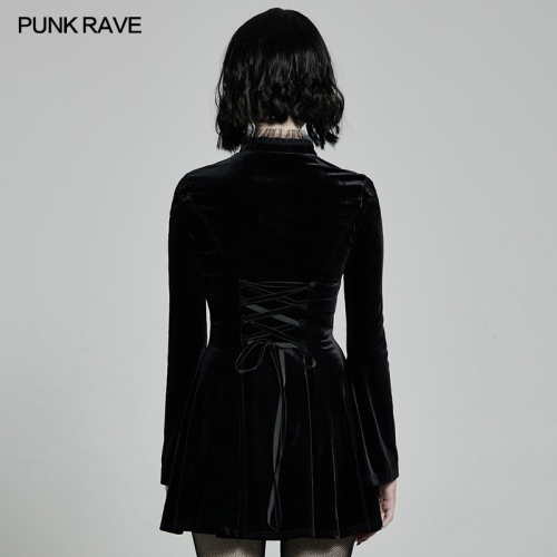 Punk Rave Gothic Daily Dress Micro-Horn Cuffs Lace Collar Decorative WQ-516LQF Darkness Dress