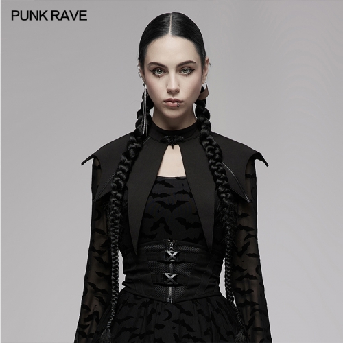 Punk Rave Brand Bat-Pointed Hem Chinese Style Dark Gothic Bat Cloud Shoulder Collar OPS-257LHF