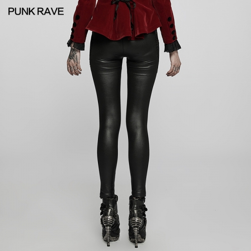 Punk Rave Comfortable Pants Gothic Exquisite Velvet Appliques Leggings Wk-516ddf