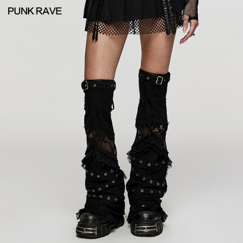 Punk Rave Rubber Bands With Good Elasticity And Good Resilience Elastic Knit Fabric And Lace Gothic Daily Leg Warmers